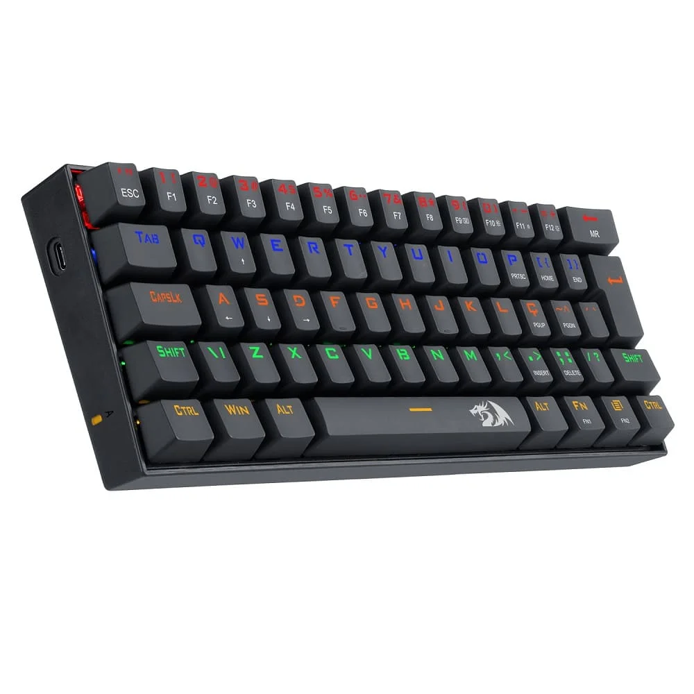 Imagem 4 de 5 do produto Teclado Mecânico Gamer Redragon Lakshmi Rainbow, ABNT2, Switch Black, Preto