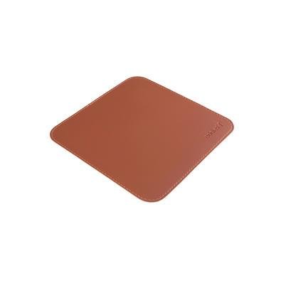Mouse Pad Desk Pad Eddias (200x200mm) 20x20cm Em Couro Ecológico Minimalista Mesa Pequeno - Caramelo