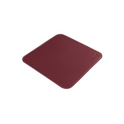 Mouse Pad Desk Pad Eddias (200x200mm) 20x20cm Em Couro Ecológico Minimalista Mesa Pequeno - Bordô