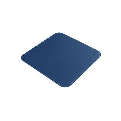 Mouse Pad Desk Pad Eddias (200x200mm) 20x20cm Em Couro Ecológico Minimalista Mesa Pequeno - Azul