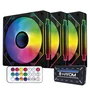 Kit 03 Fan Cooler 120mm Hayom Fc1308 Preto Controladora. 3