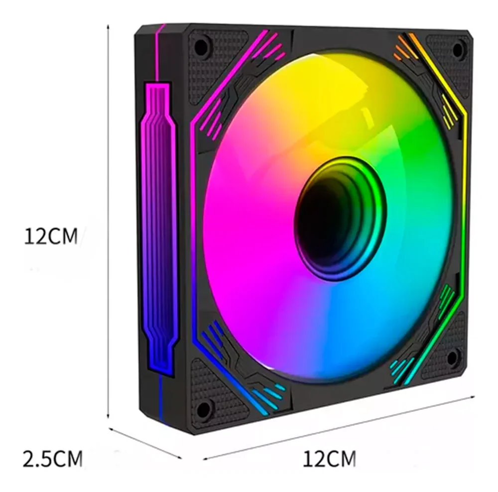 Imagem 3 de 5 do produto Kit 03 Fan Cooler 120mm Hayom Fc1308 Preto Controladora.