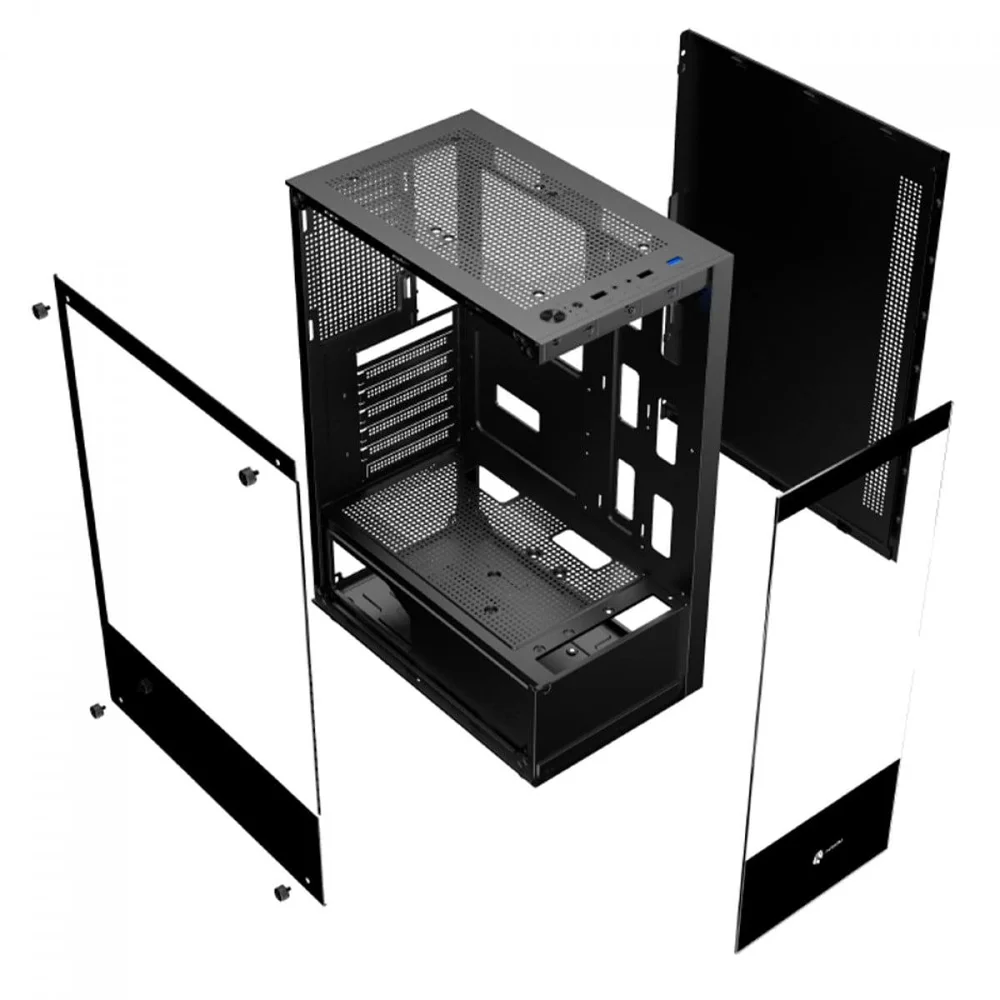 Imagem 3 de 5 do produto Gabinete Gamer Hayom Gb1792, Mid Tower, Lateral De Vidro, Atx, Com 3 Fans, Sem Fonte, Preto