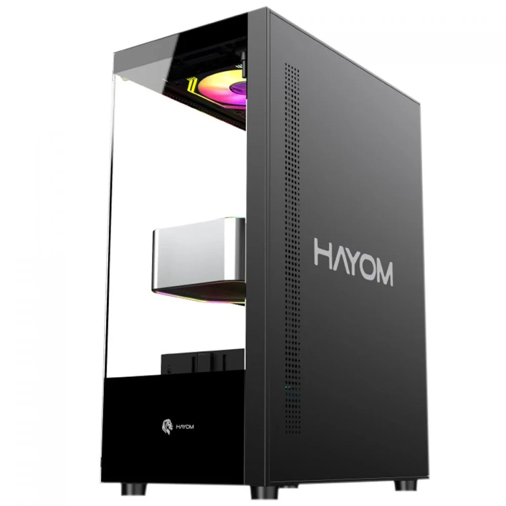 Imagem 5 de 5 do produto Gabinete Gamer Hayom Gb1792, Mid Tower, Lateral De Vidro, Atx, Com 3 Fans, Sem Fonte, Preto