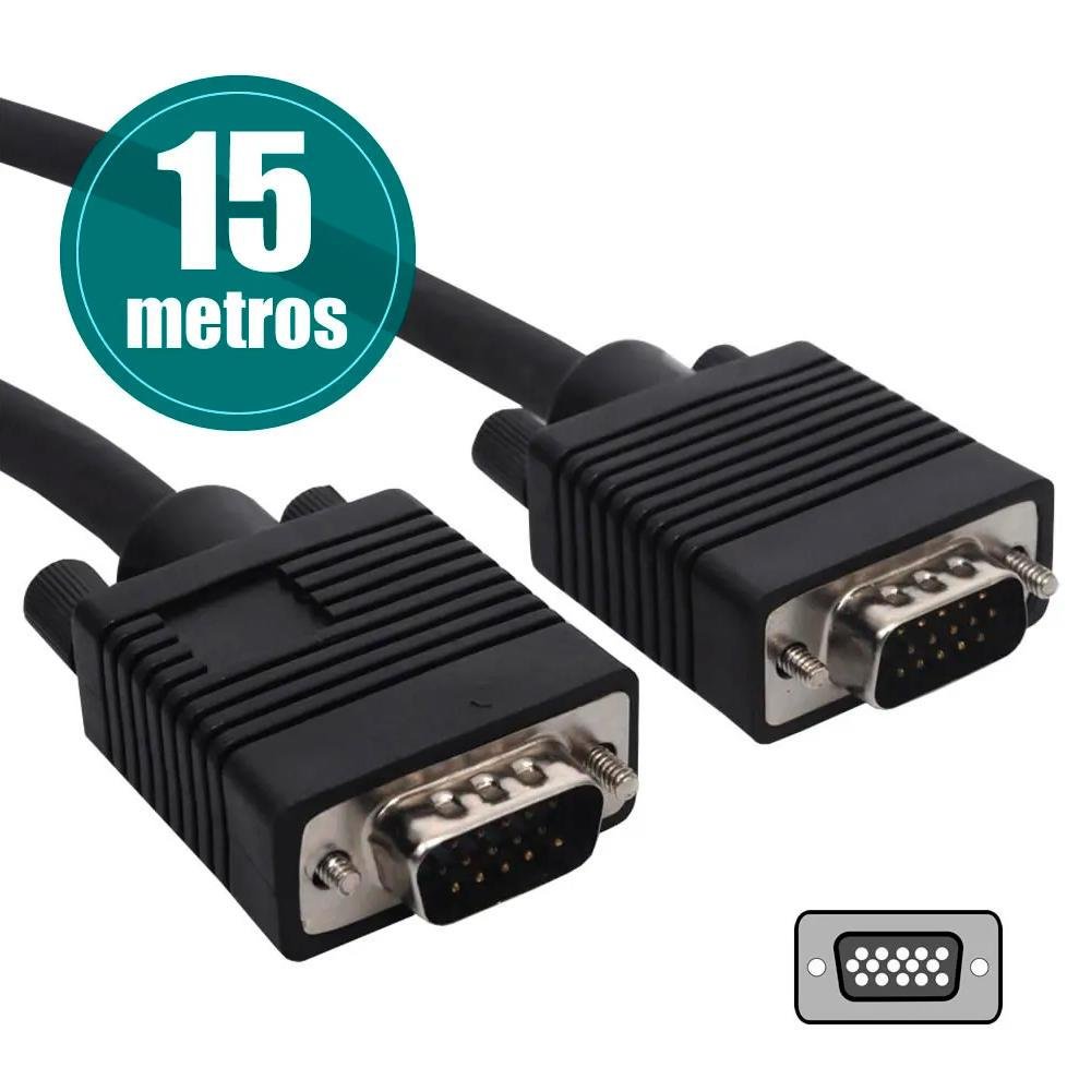Imagem 2 de 3 do produto Cabo Vga Macho X Macho 15 Metros Com Filtro Blindado Feasso Jcv15