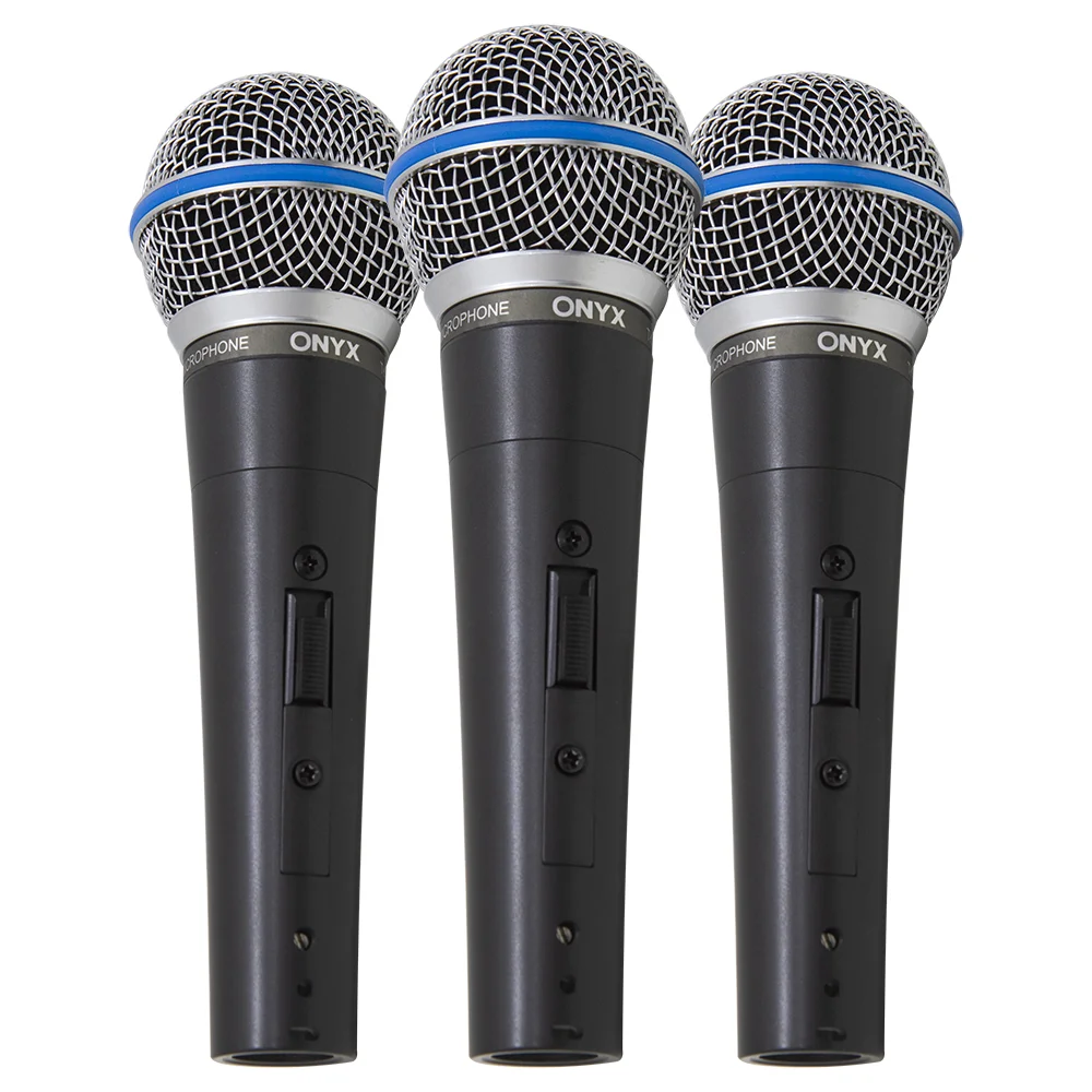 Kit 3 Microfones Dinâmico Com Fio Tk 58c Onyx
