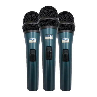 Kit 3 Microfones Dinâmico Com Fio Tk 51c Onyx