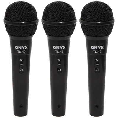 Kit 3 Microfones Dinâmicos Com Fio Tk 10 Onyx