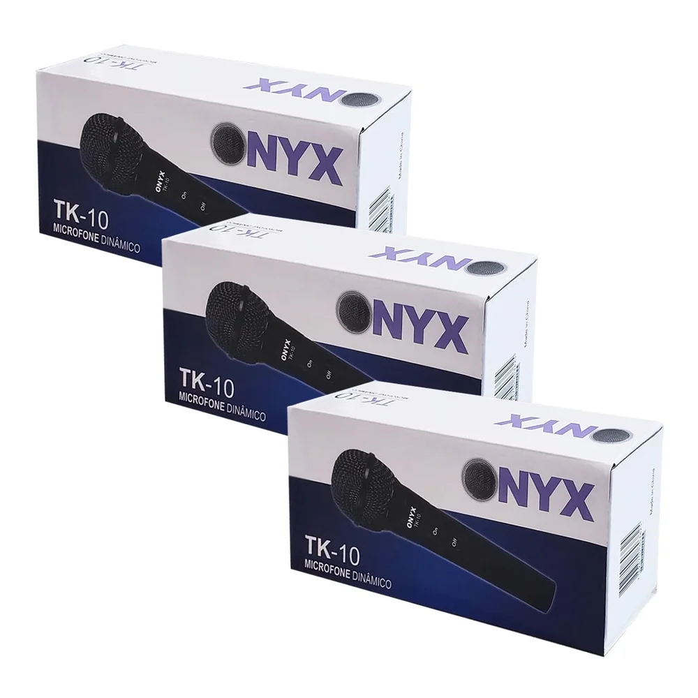 Imagem 4 de 5 do produto Kit 3 Microfones Dinâmicos Com Fio Tk 10 Onyx