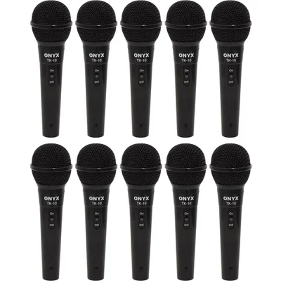 Kit 25 Microfones Dinâmicos Com Fio Tk 10 Onyx