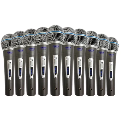 Kit 10 Microfones Dinâmico Com Fio Tk 22c Onyx