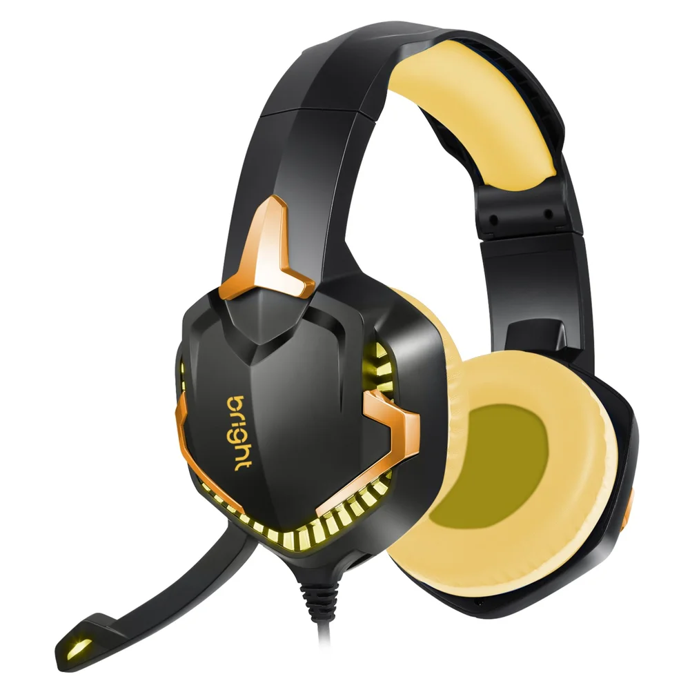 Imagem 2 de 5 do produto Headset Gamer Level Up Bright, RGB, Preto Dourado
