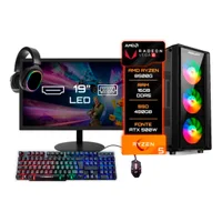 "PC Gamer Completo Bluepc Amd Ryzen 5 8500g 16gb Ddr5 SSD 480GB Monitor 19"" - Kit Gamer Teclado Mouse Headset"