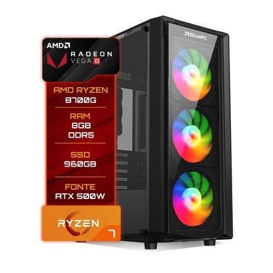 PC Gamer Bluepc Amd Ryzen 7 8700g 8GB Ddr5 SSD 960gb Vega 8 - Fonte 500w
