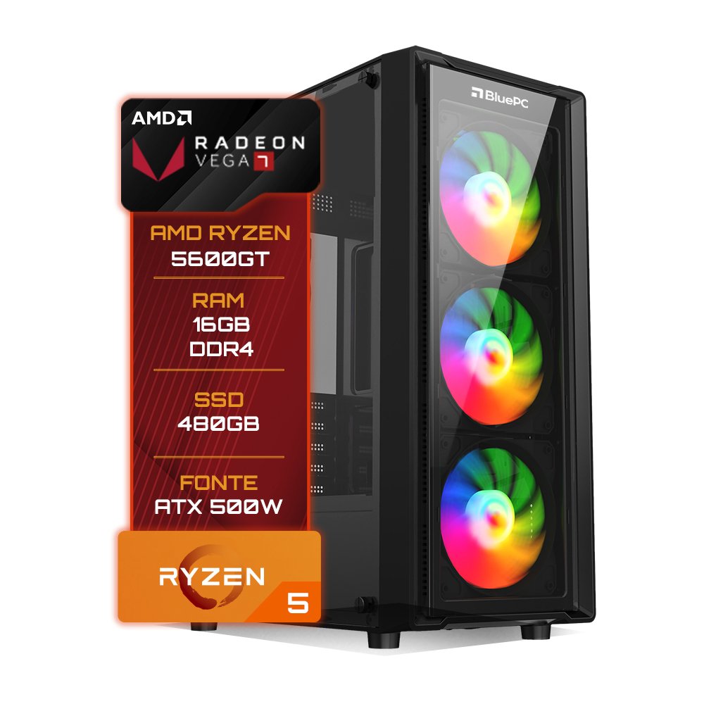 PC Gamer Blue PC AMD Ryzen 5 KaBuM PC Gamer Blue PC AMD Ryzen 5 KaBuM