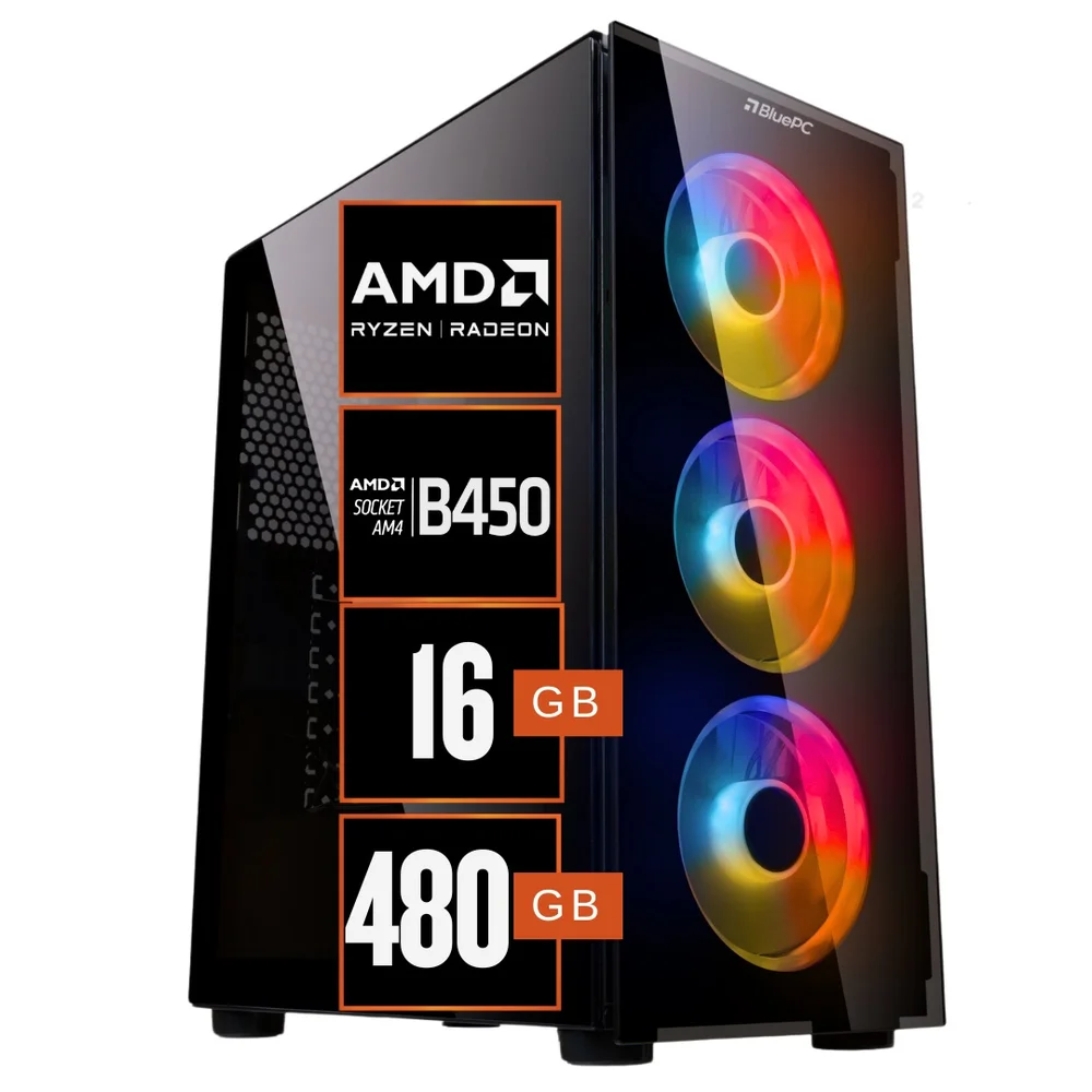 PC Gamer Balão.info Legacy - Amd Ryzen 5 5600gt, 16gb Ram, Radeon Vega 7, SSD 480GB, Fonte 500w - Pgbp-1001leg
