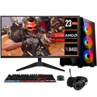 PC Gamer Completo BluePC Legacy - AMD Ryzen 5 5600GT, 16GB RAM, Radeon VEGA 7, Monitor 23", Kit Gamer completo, SSD 480GB, Fonte 500W - PGBP-1010LEG