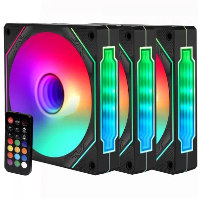 Kit Fan Com 3 Unidades Liketec Enigma ARGB, 120mm, Com Controladora, Preto, Lf-kitaRGB-enigma-2079