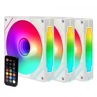 Kit Fan Com 3 Unidades Liketec Enigma ARGB, 120mm, Com Controladora, Branco, Lf-kitaRGB-enigma-2080 2