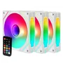 Kit Fan Com 3 Unidades Liketec Enigma ARGB, 120mm, Com Controladora, Branco, Lf-kitaRGB-enigma-2080 3