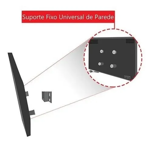 Imagem 2 de 5 do produto Suporte Fixo Tv Televisão Monitor LED Lcd 20 24 32 40 42 50 55 " Aço Universal