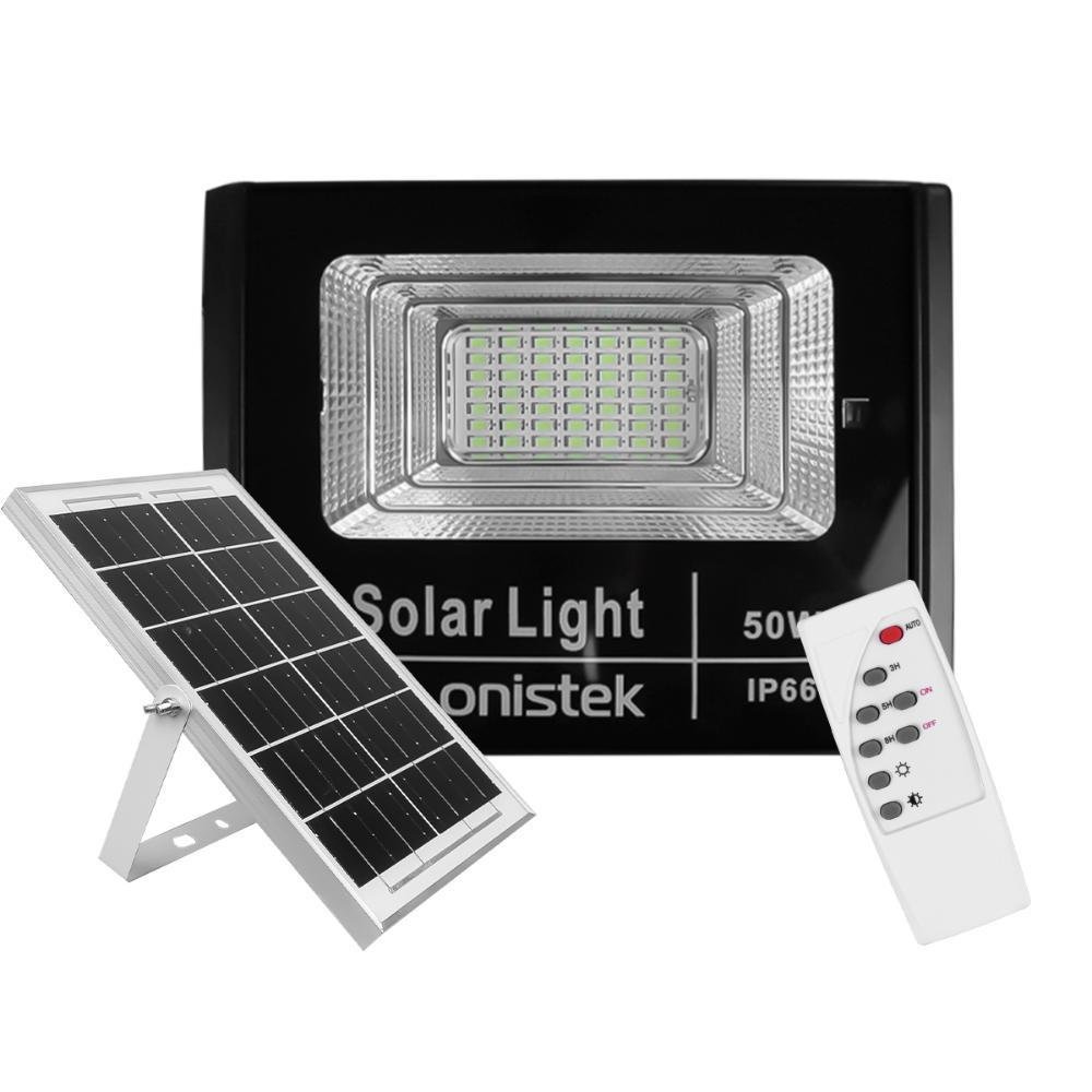 Luminária Parede Solar Ip67 Refletor Iluminação Pública 50w