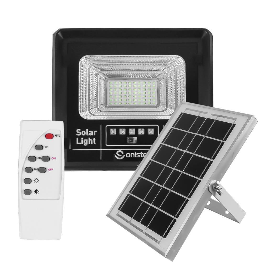 Refletor Luminária Solar De Parede LED Ip66 Inteligente 100w A Prova D´água
