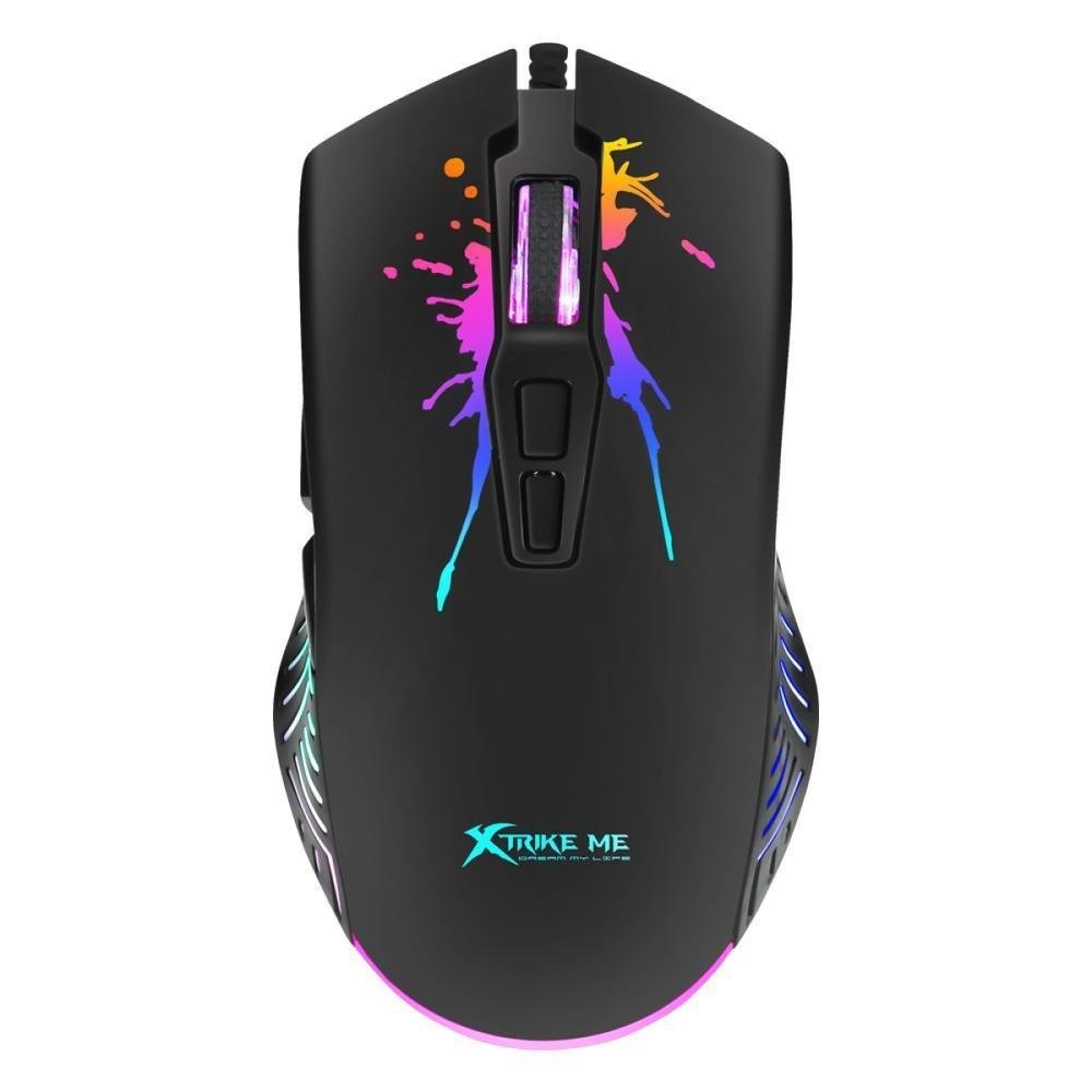 Mouse Gamer Xtrike Me Gm-215, 7200 Dpi, 7 Botões Programáveis, RGB - Preto