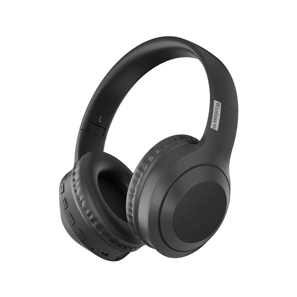 H&s -v5  Fone De Ouvido Headphones Sem Fio Com Microfone, Bluetooth 5.3, Estéreo Surround Cor:preto