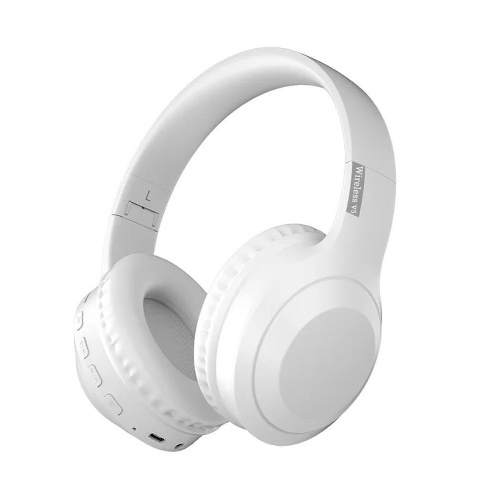 H&s -v5 Fone De Ouvido Headphones Sem Fio Com Microfone, Bluetooth 5.3, Estéreo Surround Cor:branco