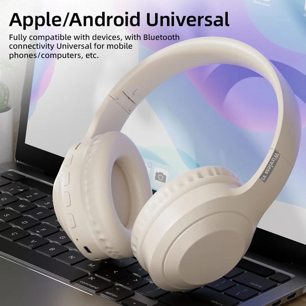 Imagem 4 de 5 do produto H&s -v5  Fone De Ouvido Headphones Sem Fio Com Microfone, Bluetooth 5.3, Estéreo Surround Cor:pink