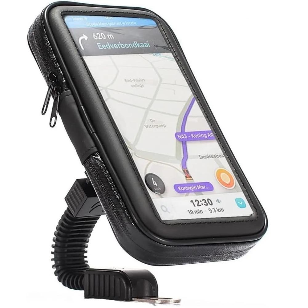 Suporte De Celular Moto Capa Impermeável Prova D'água 6,3 Pol Bike Motoboy Gps Waze Mapa Ifood Uber Eats 99 Rappi