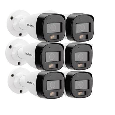 Kit Intelbras 6 Câmeras De Segurança 3220 B Multi-hd Vhd Full Color Com Microfone E Áudio 20m Branca