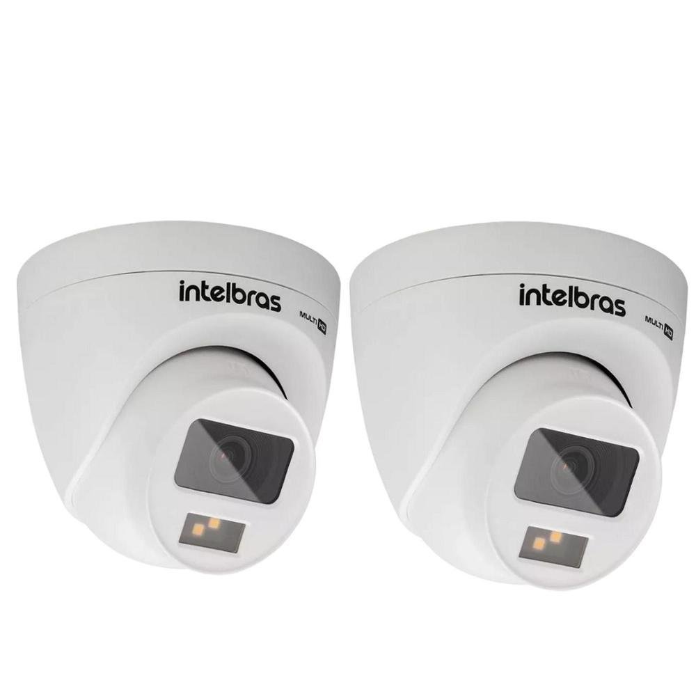 Imagem 1 de 5 do produto Kit 2 Câmeras De Segurança Intelbras Multi Hd 20m Vhd 1120 D Full Color Imagem Colorida Noite E Dia