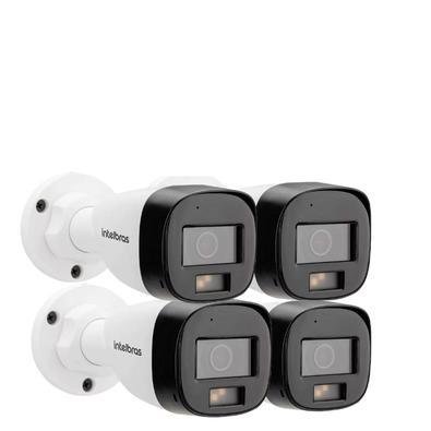 Kit Intelbras 4 Câmeras De Segurança 3220 B Multi-hd Vhd Full Color Com Microfone E Áudio 20m Branca