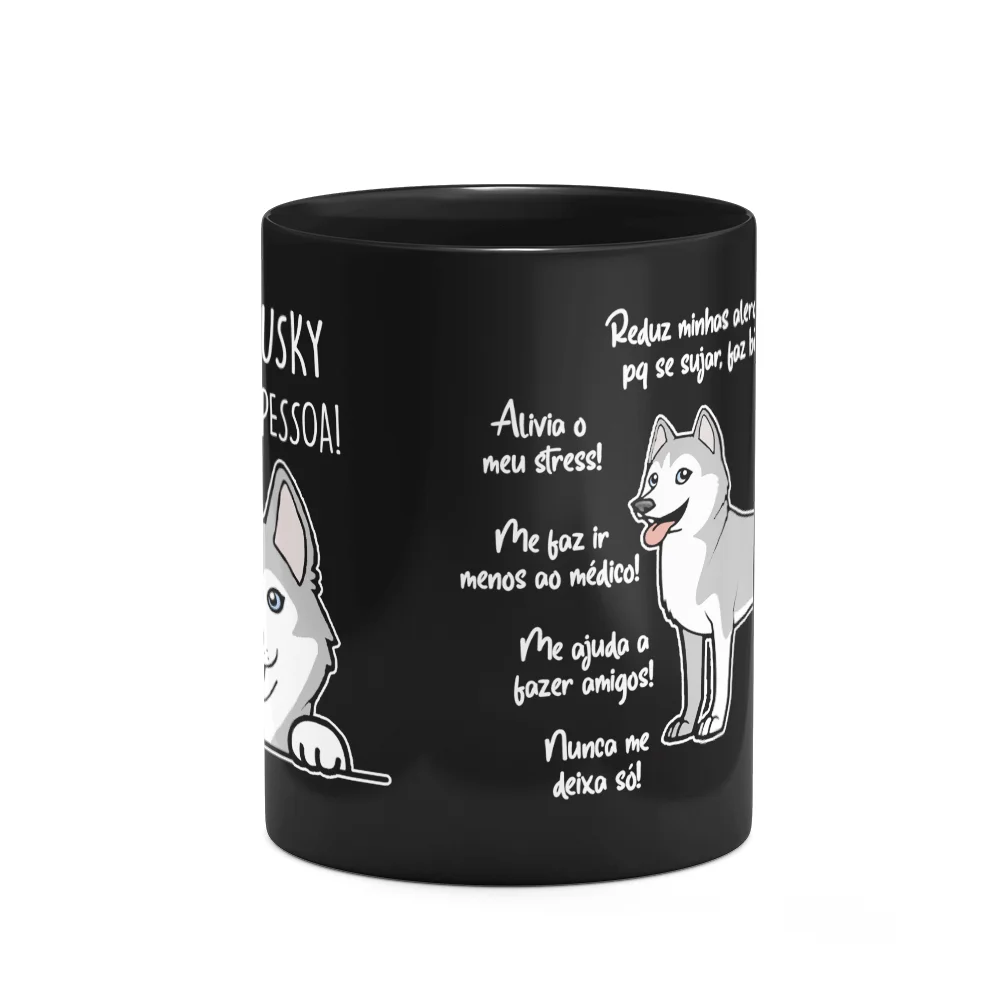 Imagem 2 de 3 do produto Caneca Dog - Meu Husky Siberiano, Melhor Pessoa! M4 - Preta