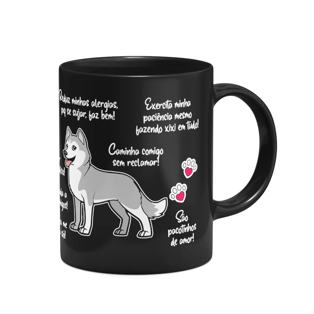 Imagem 3 de 3 do produto Caneca Dog - Meu Husky Siberiano, Melhor Pessoa! M4 - Preta