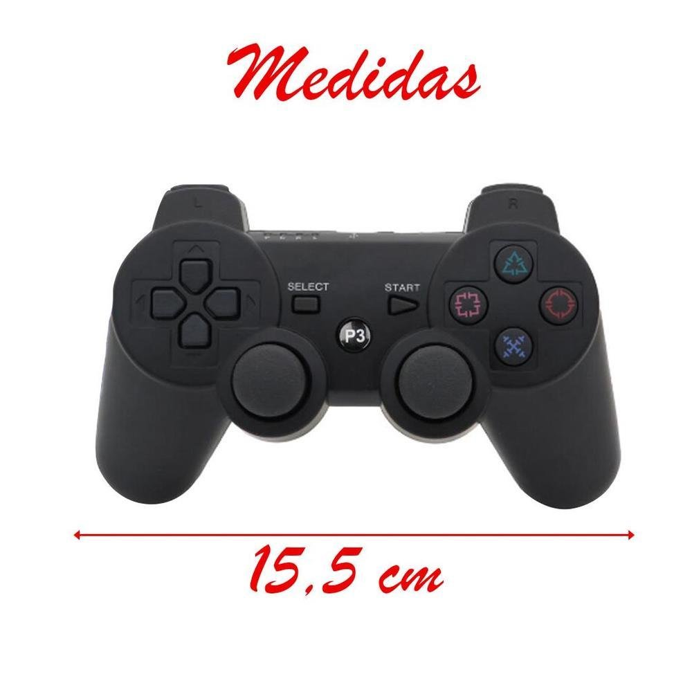 Imagem 3 de 4 do produto Kit 2 Controle Playstation 3 Ps3 Sem Fio Preto Dual Shock