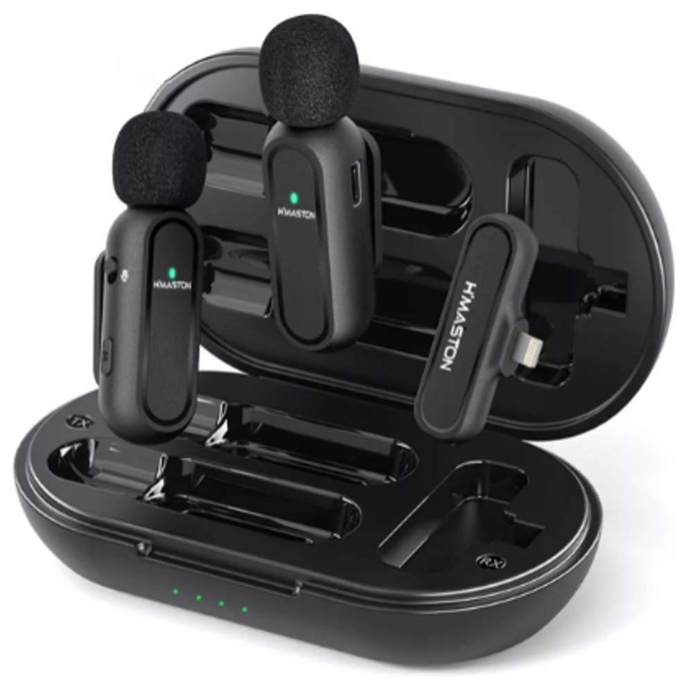 Microfone De Lapela Duplo Sem Fio Lightning Hmaston Mk-07