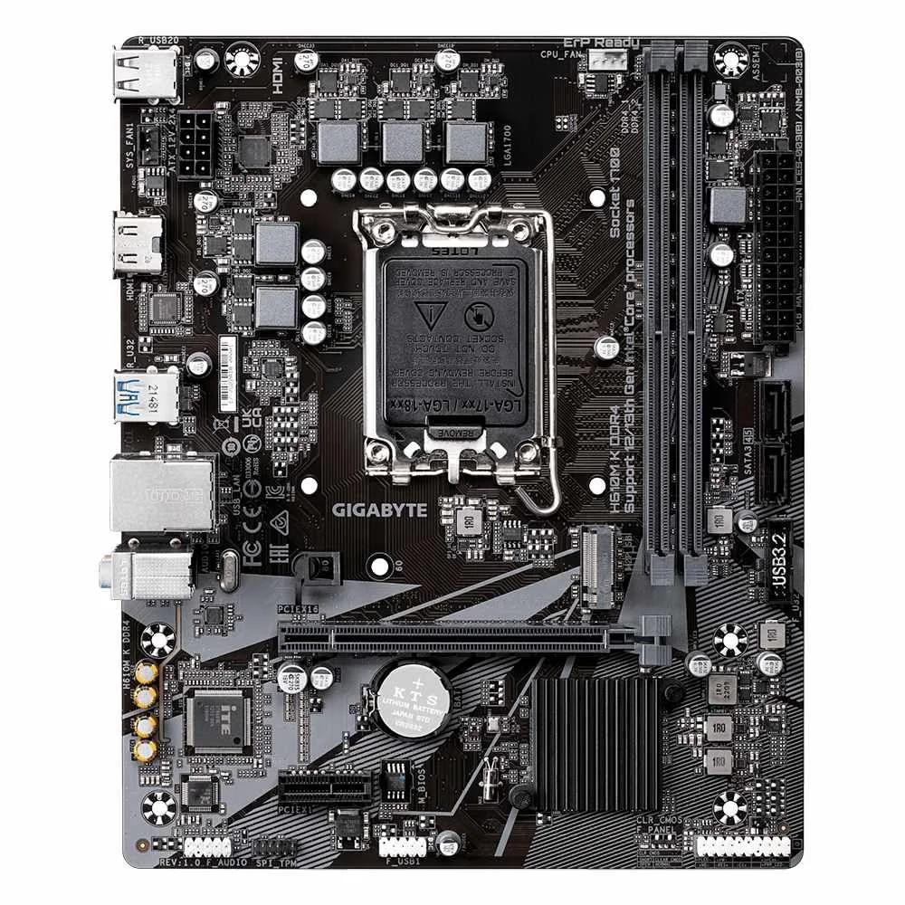 Imagem 2 de 5 do produto Placa Mãe Gigabyte H610m K, DDR4, LGA 1700, Micro ATX