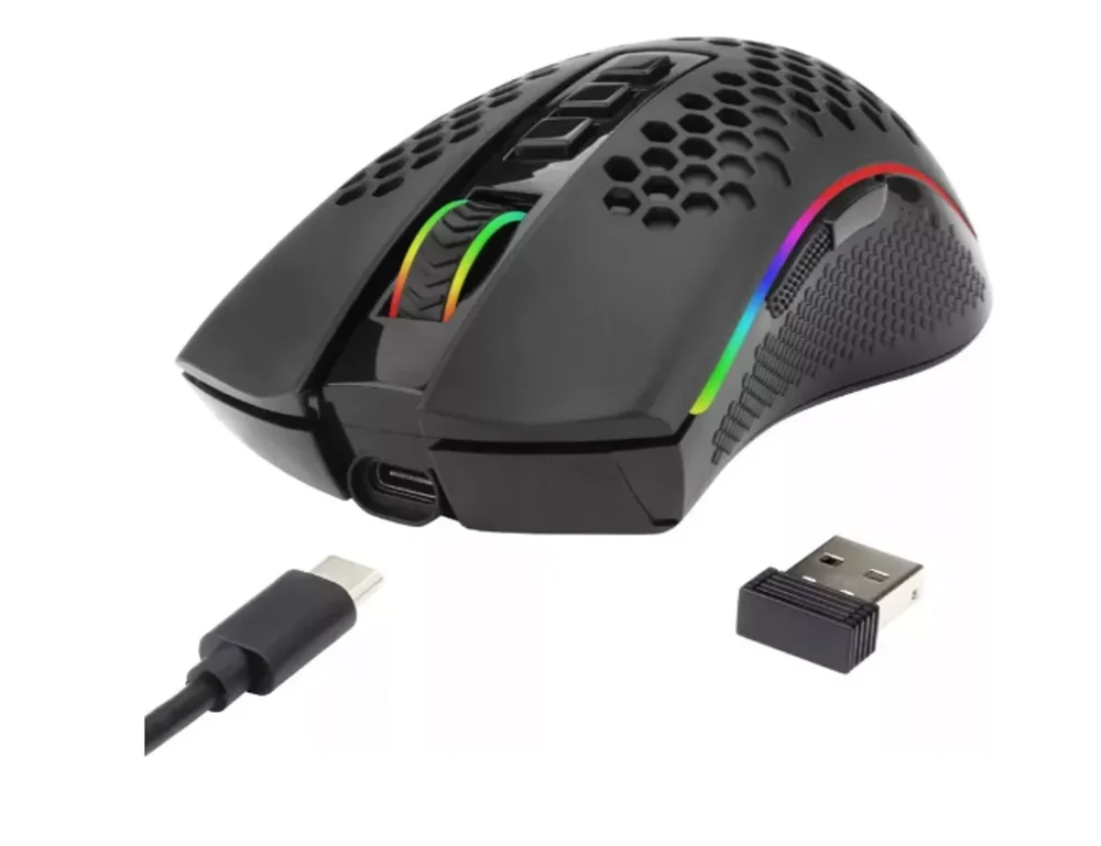 Imagem 3 de 5 do produto Mouse Gamer Recarregável RGB Sem Fio 16000 Dpi Redragon Storm Pro M808-ks