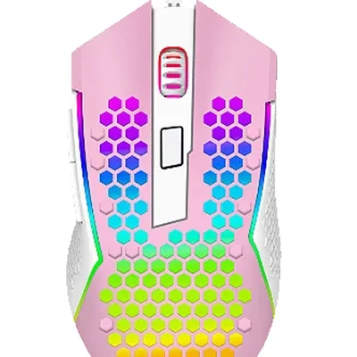 Mouse Gamer Com Fio Redragon Reaping Elite M987pw-p 32000 Dpi Cor Rosa Com Branco