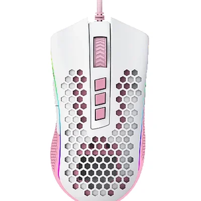 Mouse Gamer Com Fio Redragon Storm M808wp-RGB 12400 Dpi Cor Branco Com Rosa