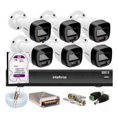 Kit Intelbras 6 Cameras Segurança Vhd 3220b+ Microfone Audio Full Color Dvr Imhdx 3008 1TB Purple