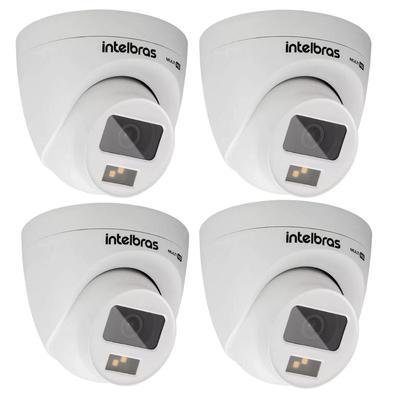 Kit 4 Câmeras De Segurança Intelbras Multi Hd 20m Vhd 1120 D Full Color Imagem Colorida Noite E Dia