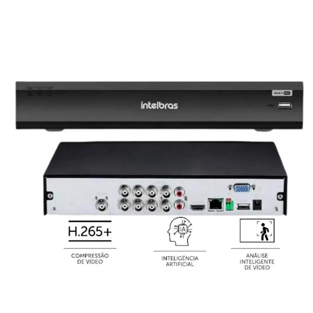 Kit Intelbras 6 Cameras Segurança Vhd 3220b+ Microfone Audio Full Color Dvr Imhdx 3008 2TB Purple