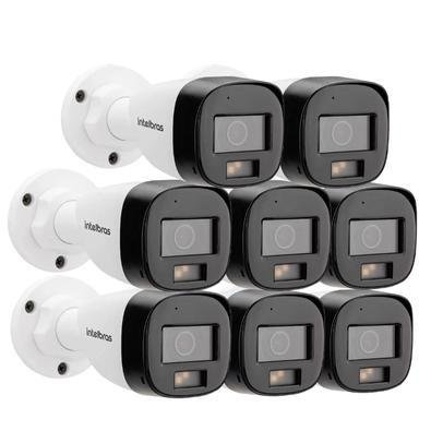 Kit Intelbras 8 Câmeras De Segurança 3220 B Multi-hd Vhd Full Color Com Microfone E Áudio 20m Branca
