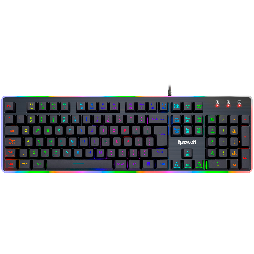 Teclado Gamer Com Fio Qwerty Redragon K509 RGB Dyaus 2 Cor Preto Teclado Gamer Com Fio Qwerty Redragon K509 RGB Dyaus 2 Cor Preto