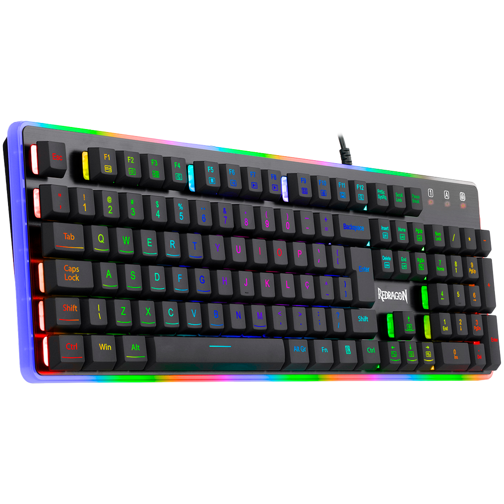 Teclado Gamer Com Fio Qwerty Redragon K509 RGB Dyaus 2 Cor Preto Teclado Gamer Com Fio Qwerty Redragon K509 RGB Dyaus 2 Cor Preto