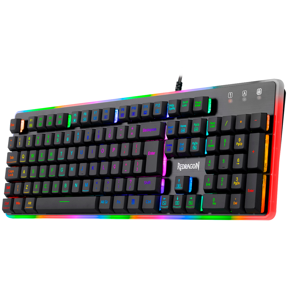 Teclado Gamer Com Fio Qwerty Redragon K509 RGB Dyaus 2 Cor Preto Teclado Gamer Com Fio Qwerty Redragon K509 RGB Dyaus 2 Cor Preto